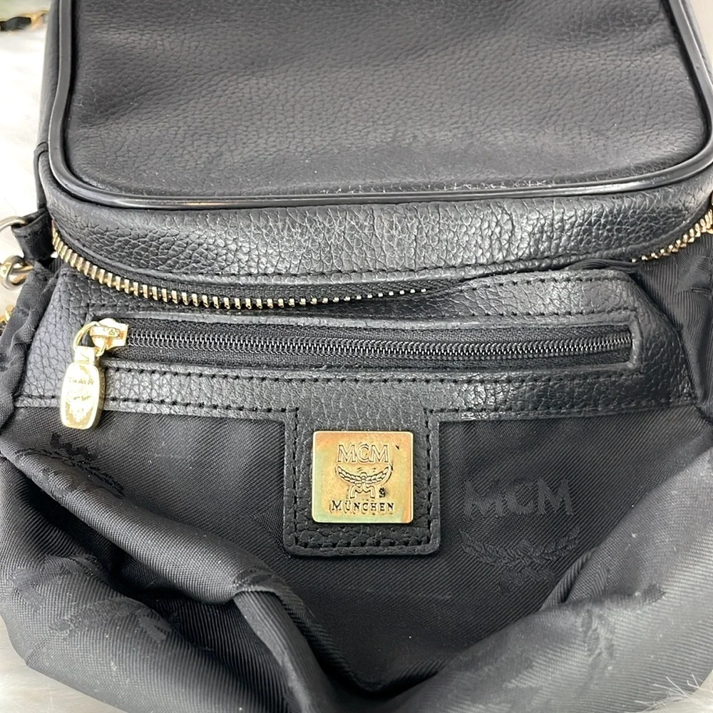 MCM Black Leather‎ Chain Strap Shoulder Bag